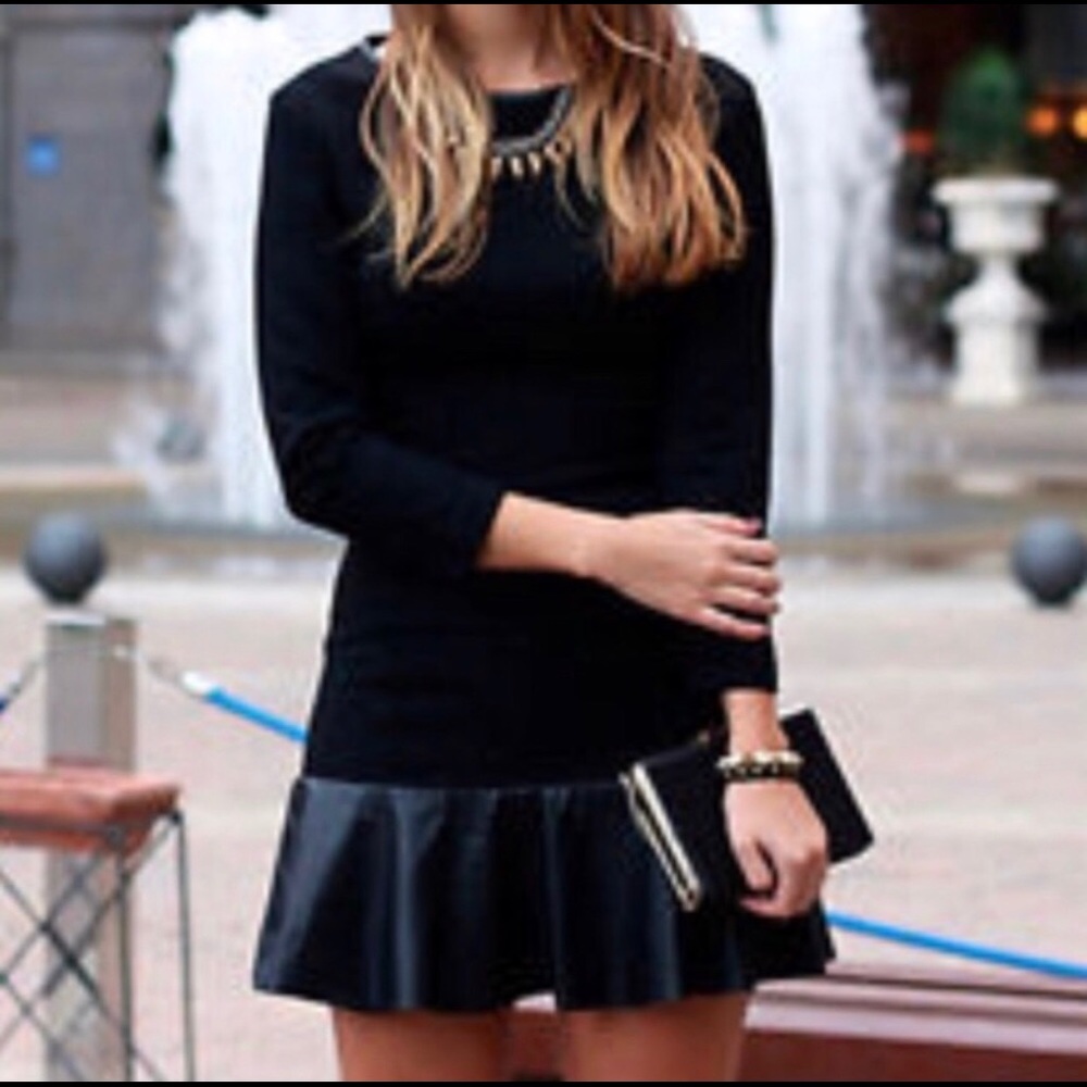 Zara vegan leather hem dress. Never worn